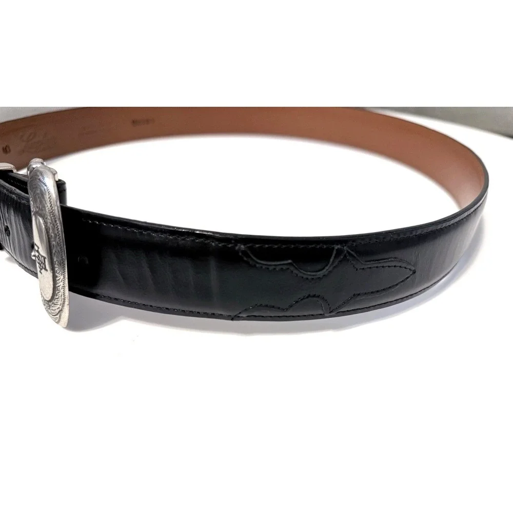 Lucchese Classics Black Cherry Goat Leather Belt w/ Ranger Buckle Set 40 W2201